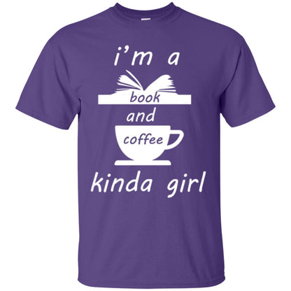 Book Lover T-shirt I'm A Book And Coffee Kinda Girl T-shirt Purple