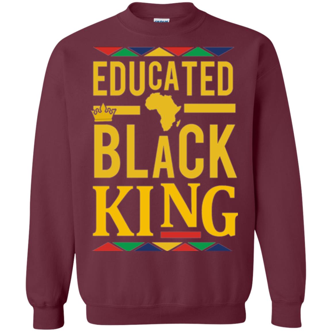 African Dna Pride T-shirt Dashiki Educated Black King Maroon
