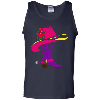 Cowgirl Boots With Hat T-shirt Navy