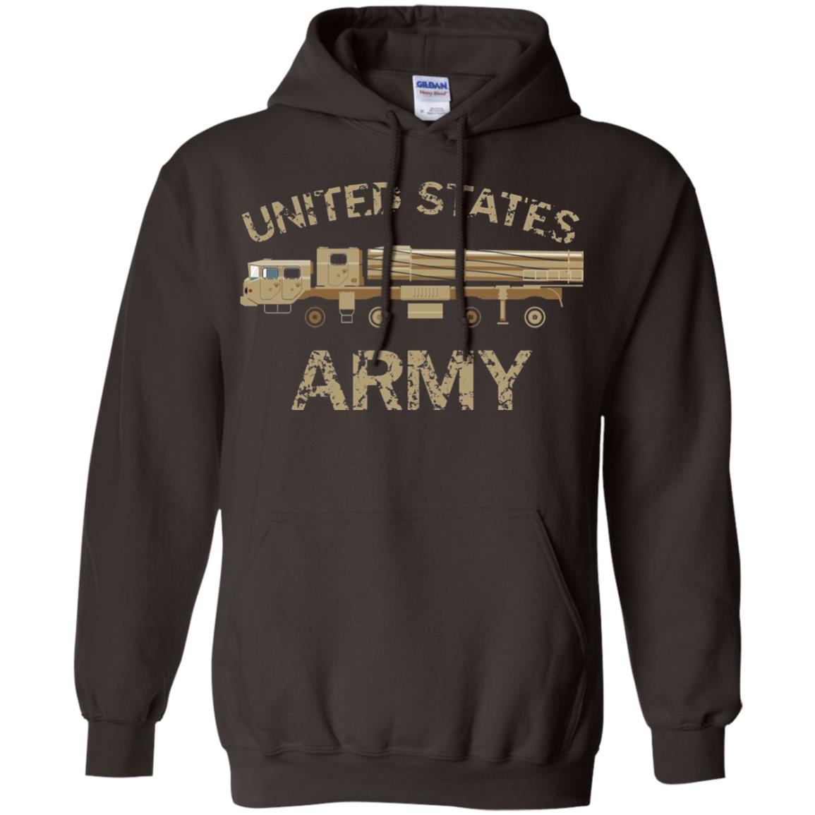 United States Army Missile Truck Vehicle Grunge T-shirt Dark Chocolate