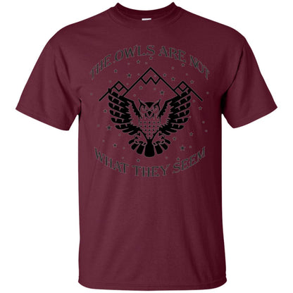 Owl Lovers T-shirt The Owls Are Not What They Seem Maroon
