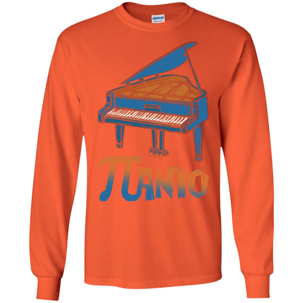 Pi Day T-shirt Funny Piano Lover Orange