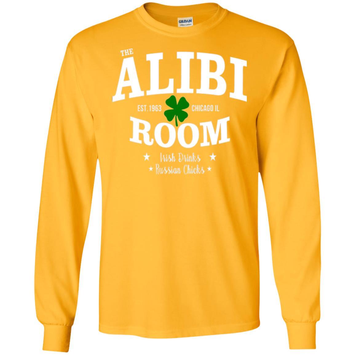 Wine Lovers T-shirt The Alibi Room Est.1963 Chicagoil Irish Drinks Russian Chick Gold