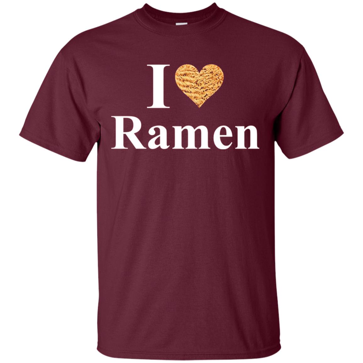 I Love Ramen Heart Ramen T-shirt Maroon