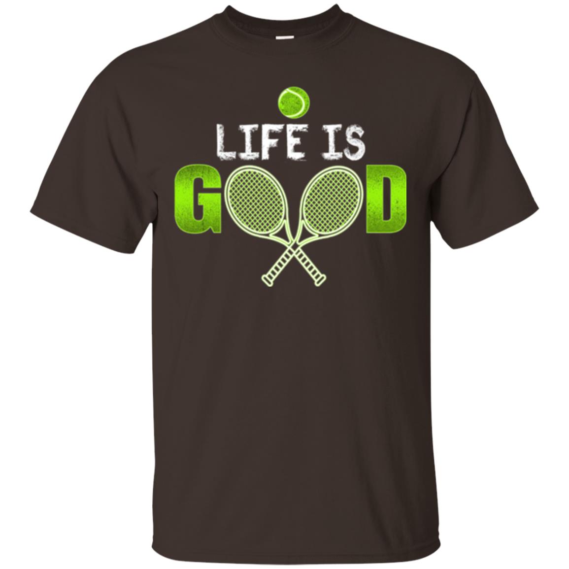 Tennis Lovers T-shirt Life Is Good Dark Chocolate