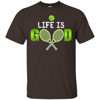 Tennis Lovers T-shirt Life Is Good Dark Chocolate