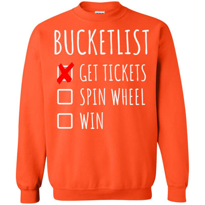 Game Show T-shirt Bucket List Spin Wheel Win Orange