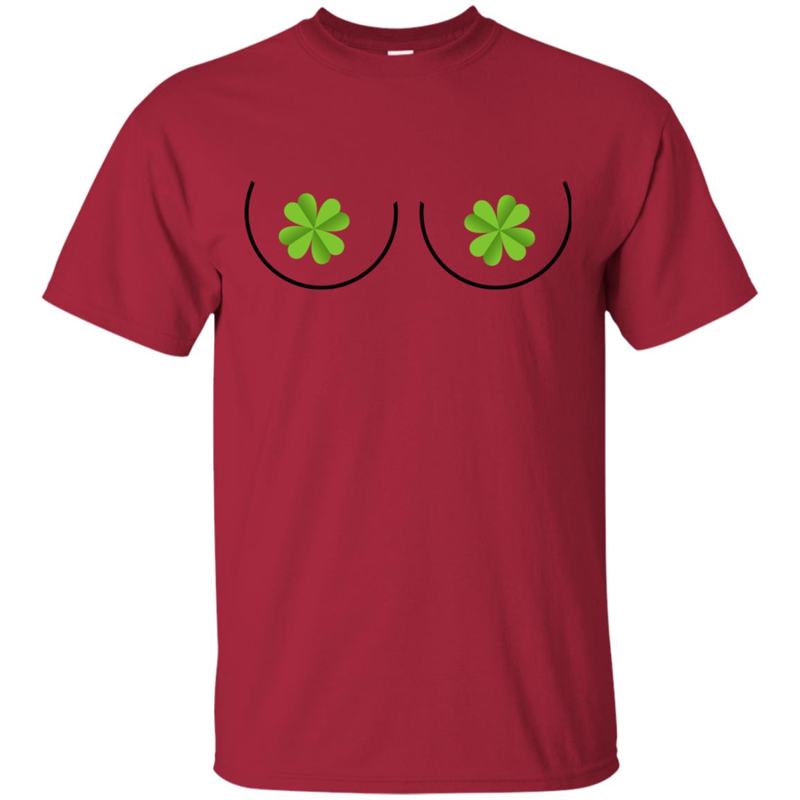 Shamrocks Breast Saint Patrick_s Day T-shirt Cardinal