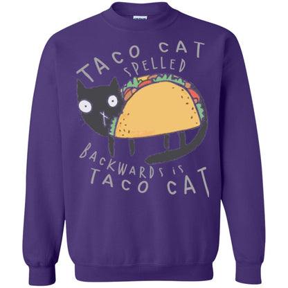 Cat Lovers T-shirt Taco Cat Spelled Backward Is Taco Cat Purple