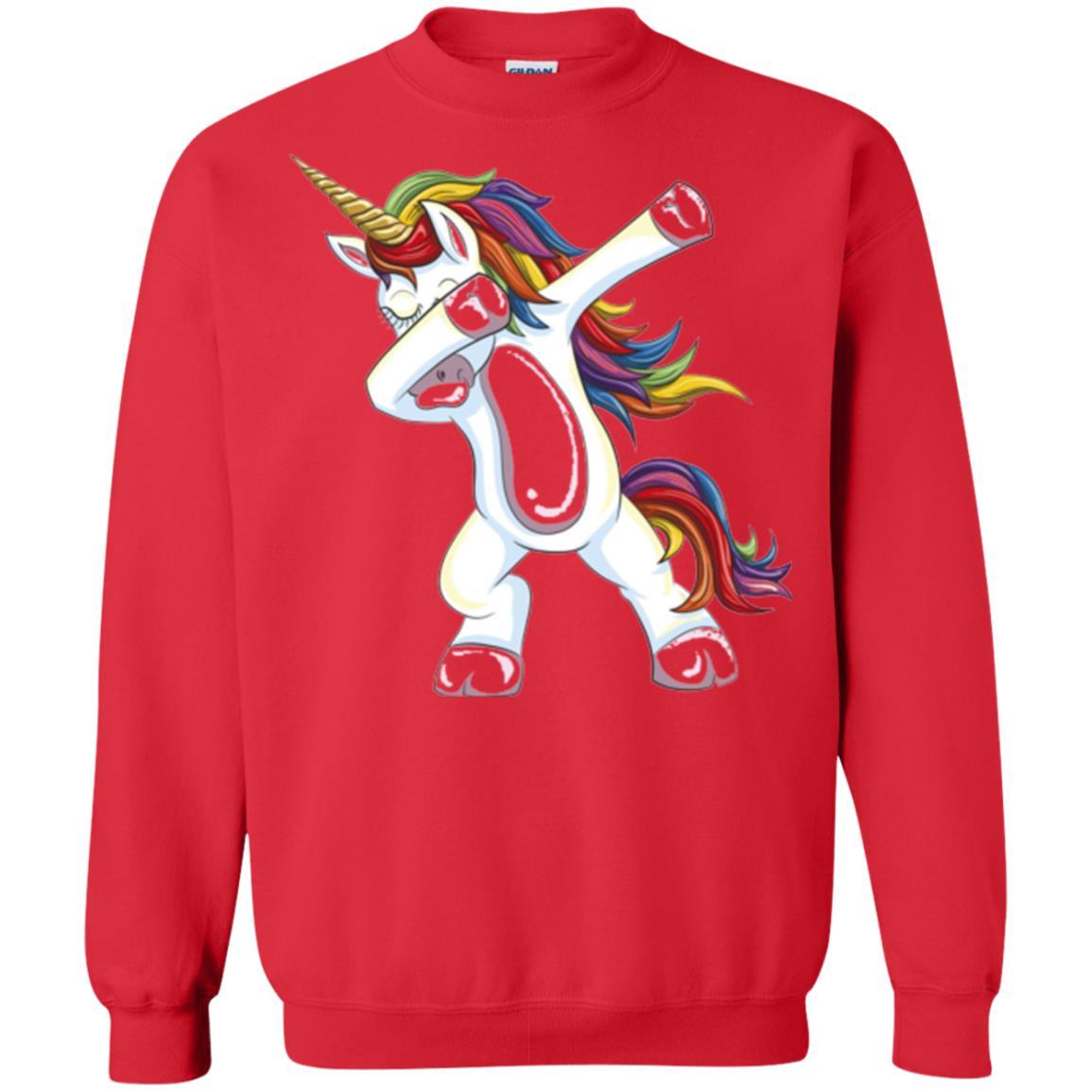 Funny Unicorn T-shirt Dabbing Unicorn T-shirt Red