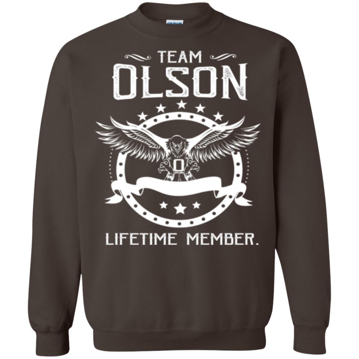 Family T-shirt Team Olson Lifetime Member Dark Chocolate