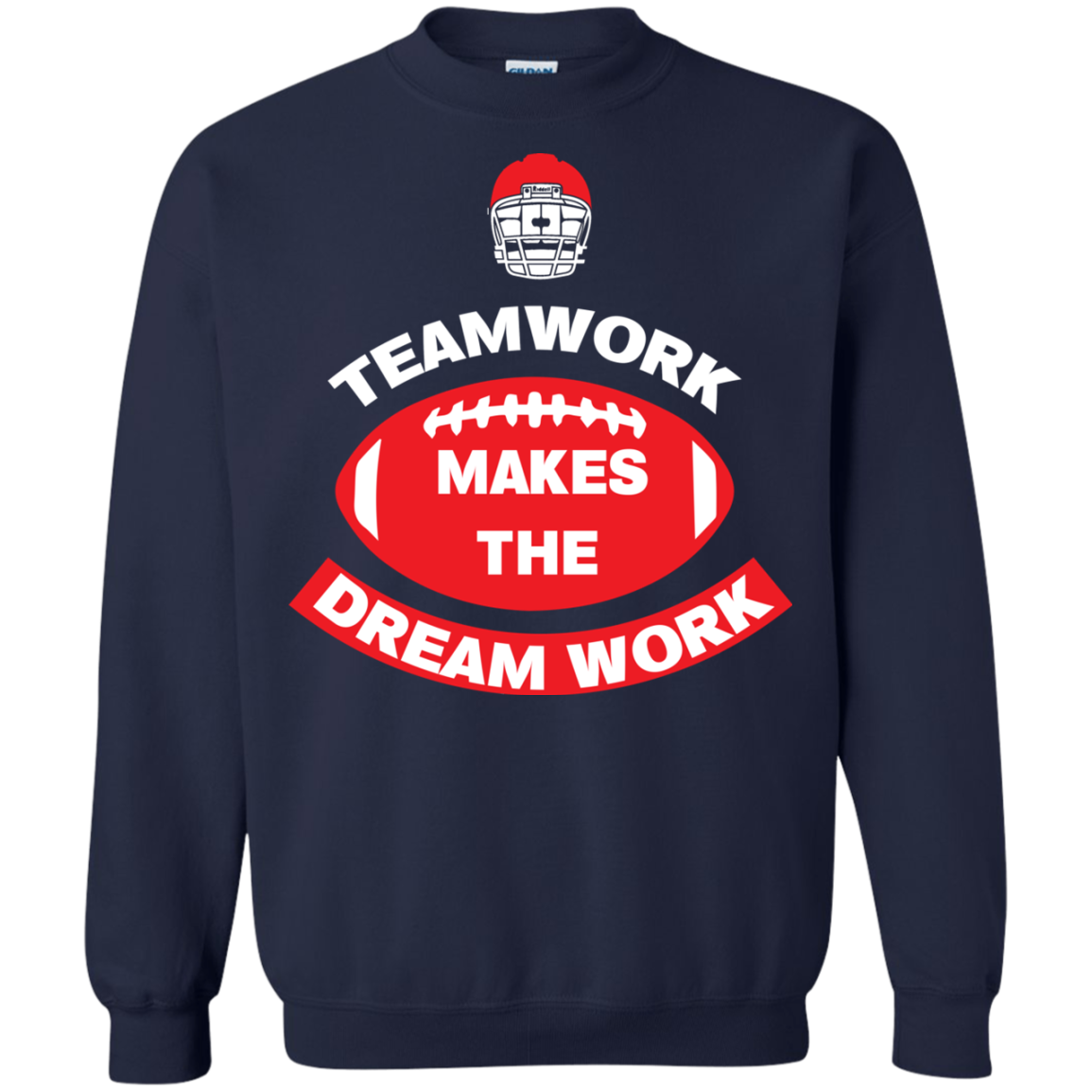 Football T-shirt TeamWork Makes The Dreamwork Navy