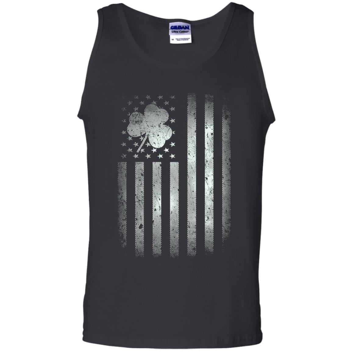 Vintage Irish American Shamrock Flag St Patricks Day T-shirt Black