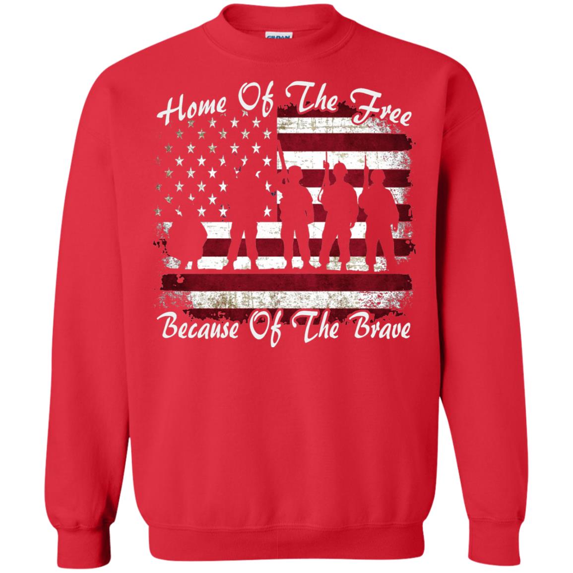 Home Of The Free Because Of The Brave Flag Military Shirt Red