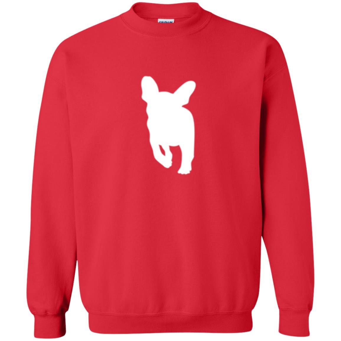 French Bulldog T-shirt White Silhouette Of Puppy Red