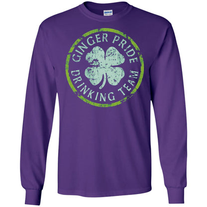 Funny Ginger Pride Drinking Team Irish T-shirt Purple