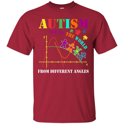 Seeing The World From Different Angles Autism Awareness T-shirt Cardinal