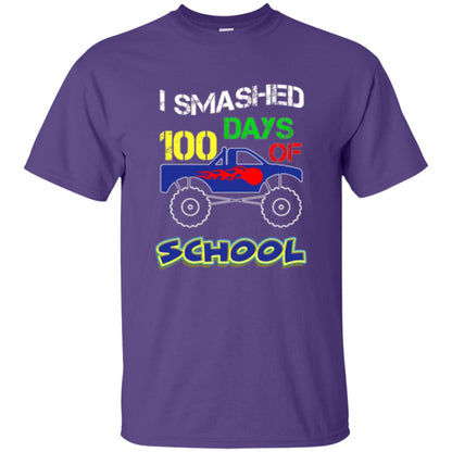 Trucker T-shirt I Smashed 100 Day Of School Purple
