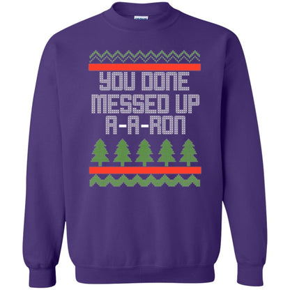 Christmas T-shirt Ya Done Messed Up A A Ron Purple