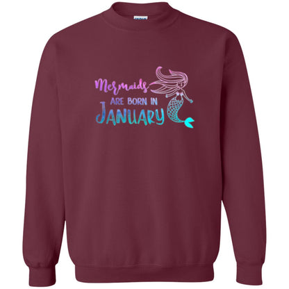 Mermaids Are Born In January Birthday T-shirt Maroon