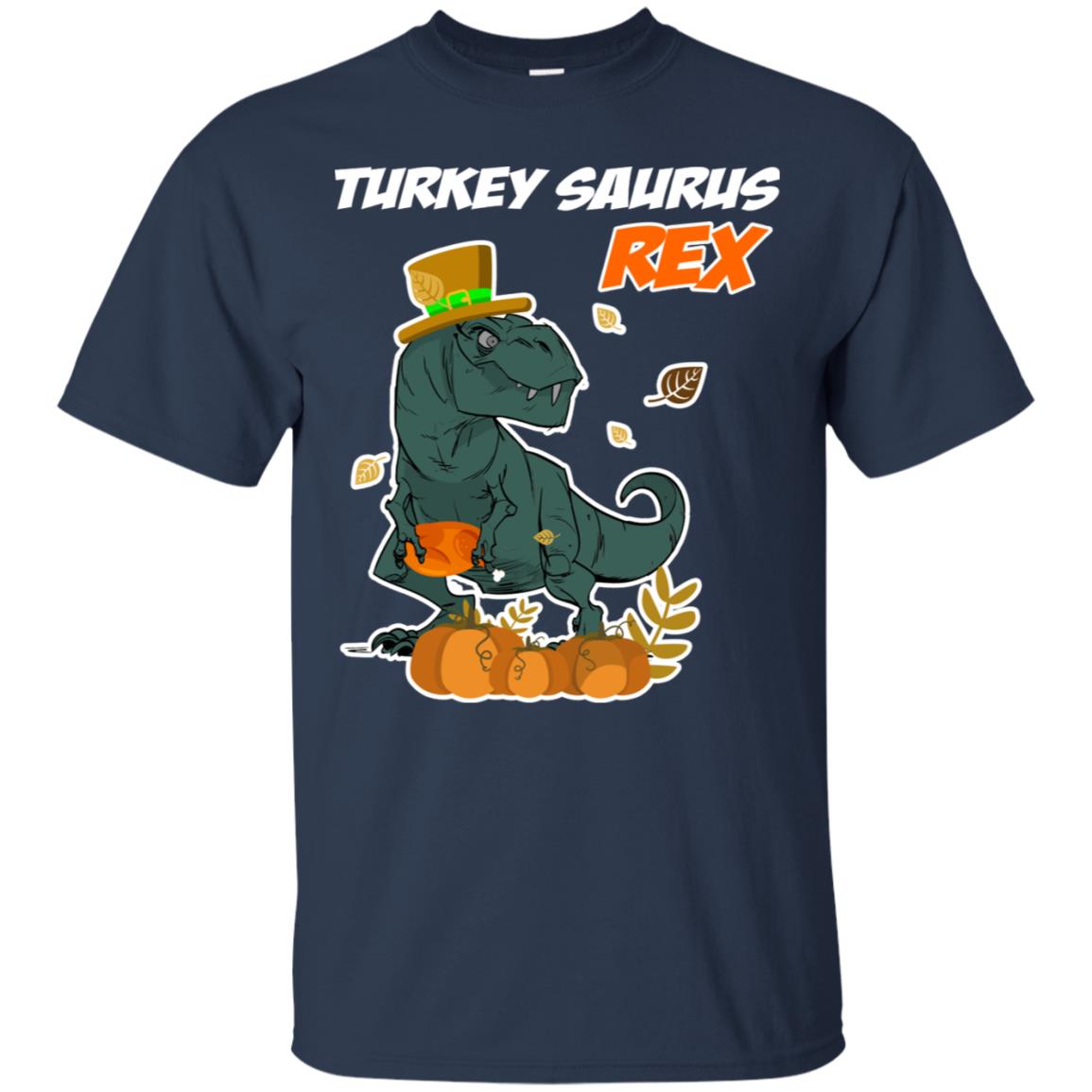 Turkey Rex Saurus Dinosaur Thanksgiving Idea Shirt Navy
