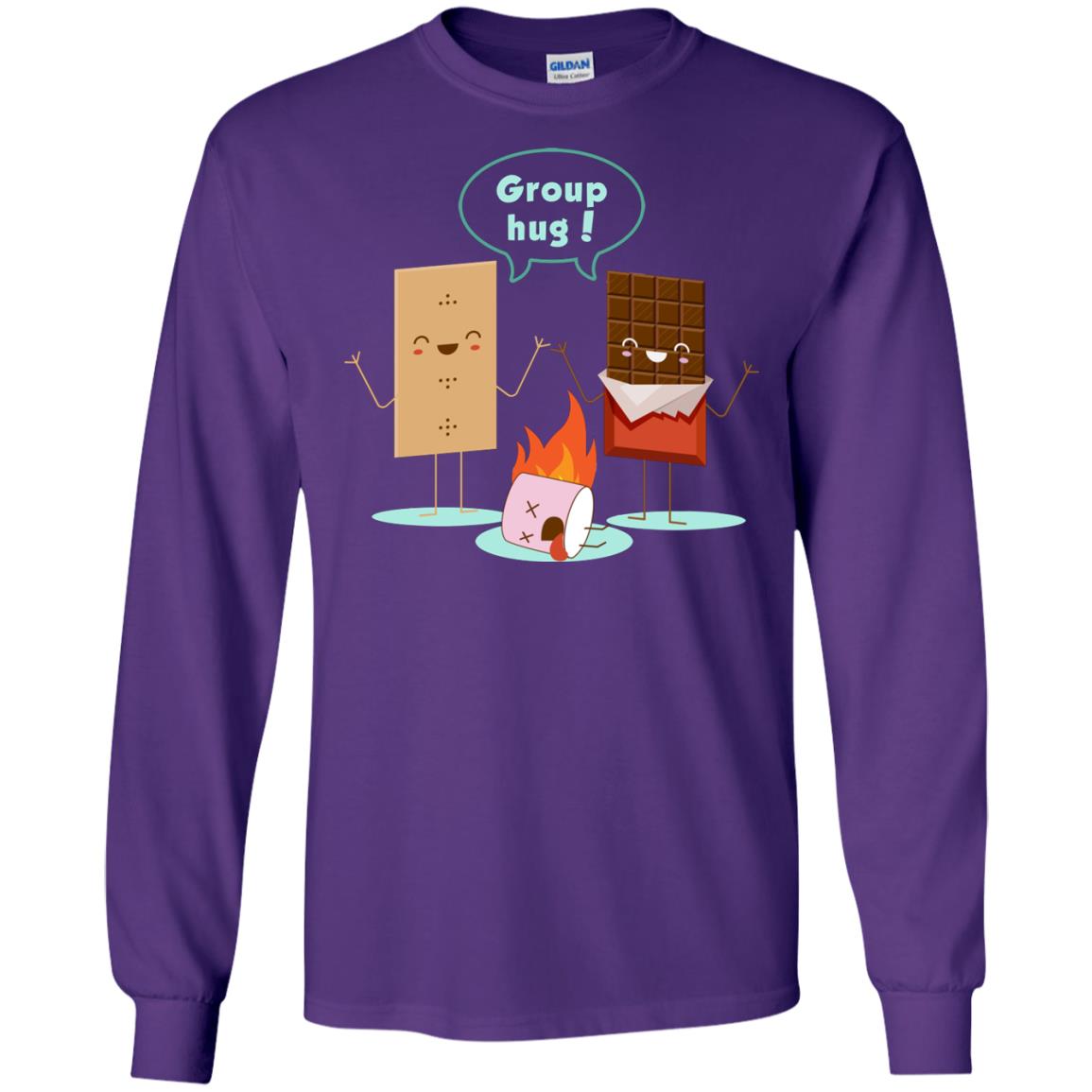 Funny Smores Chocolate Marshmallow Hiking Camping T-shirt Purple