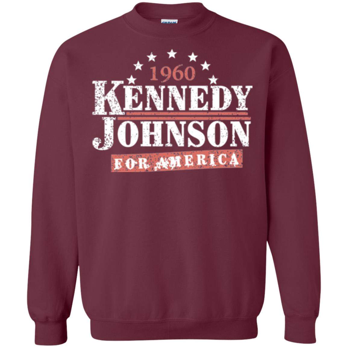 Presidential Campaign T-shirt Vintage Kennedy Johnson 1960 Maroon