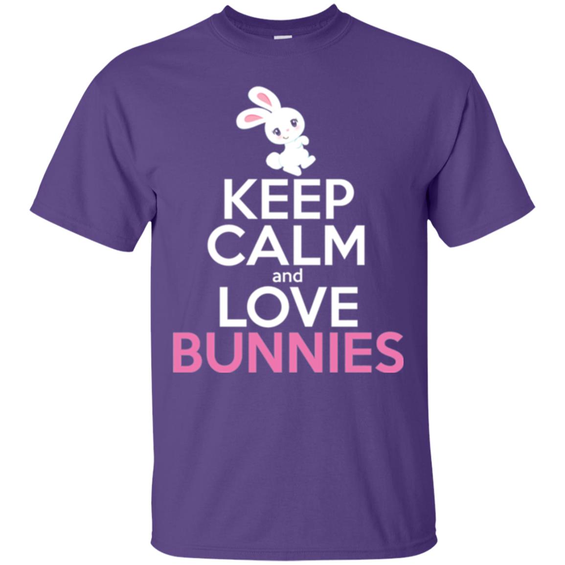 Bunny T-shirt Keep Calm And Love Bunnies Purple