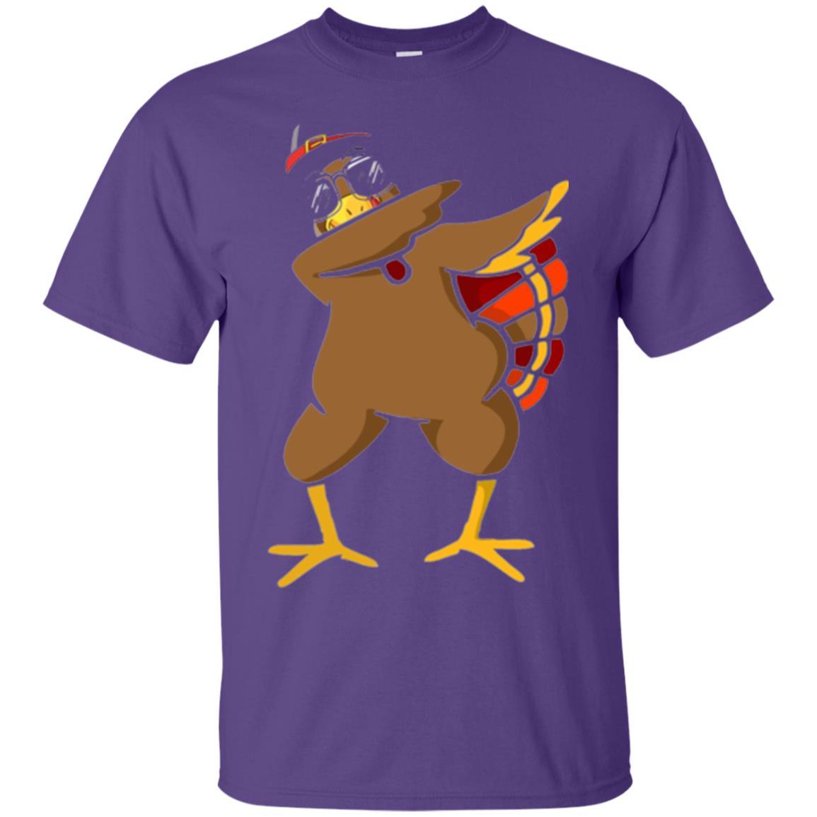 Thanksgiving T-shirt Dabbing Turkey Purple