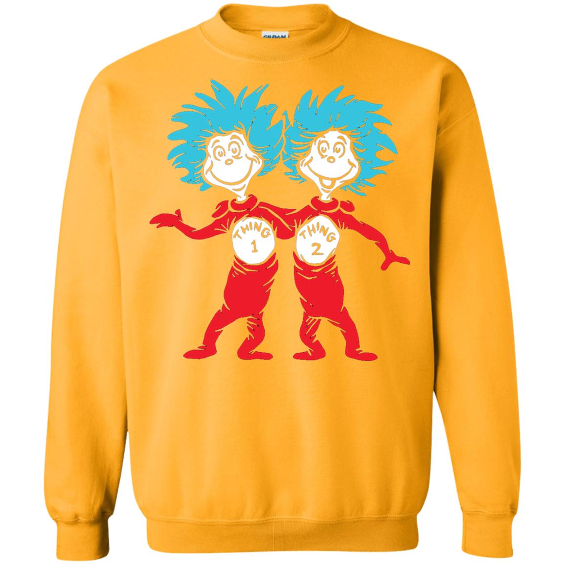 Dr. Seuss Thing 1 Thing 2 Buddies T-shirt Gold