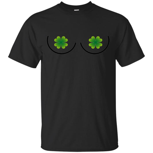 Irish Shamrock Boobs St. Patrick_s Day T-shirt Black