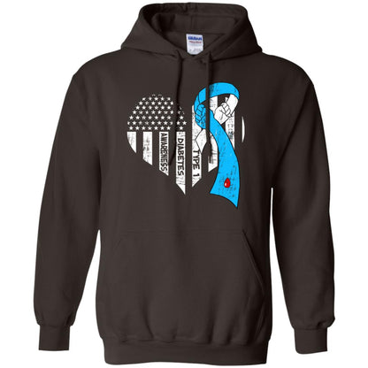 Diabetes Awareness Type 1 Ribbon Flag Shirt Dark Chocolate