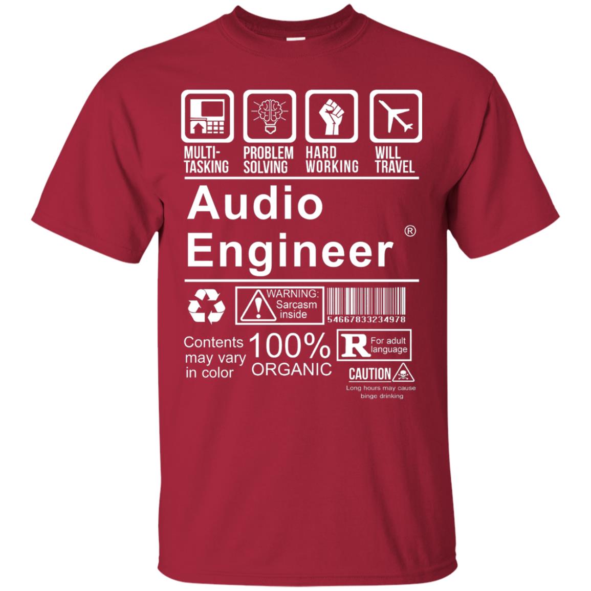 Audio Engineer Shirt Multi Tasking Problem Solving Cardinal