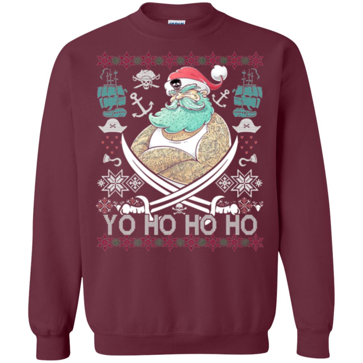 Christmas T-shirt Santa Pirate Maroon