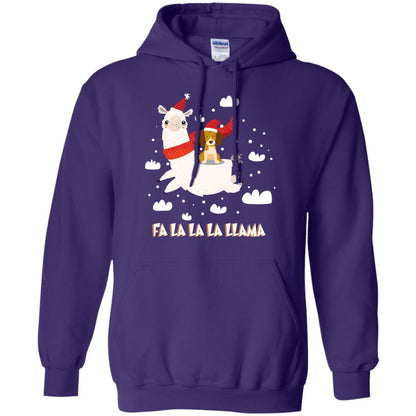 Fa La La La Llama With Beagle X-mas Gift Shirt Purple