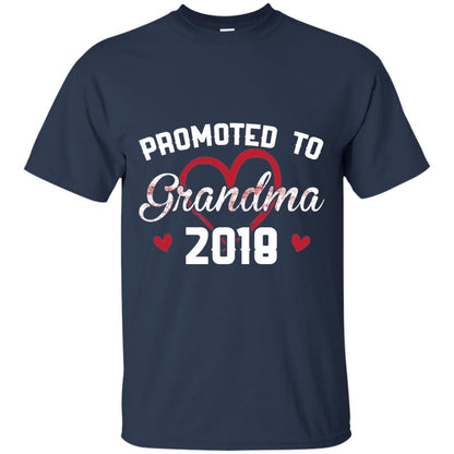 Promoted To Grandma 2018 Love Grandparents T-shirt Navy
