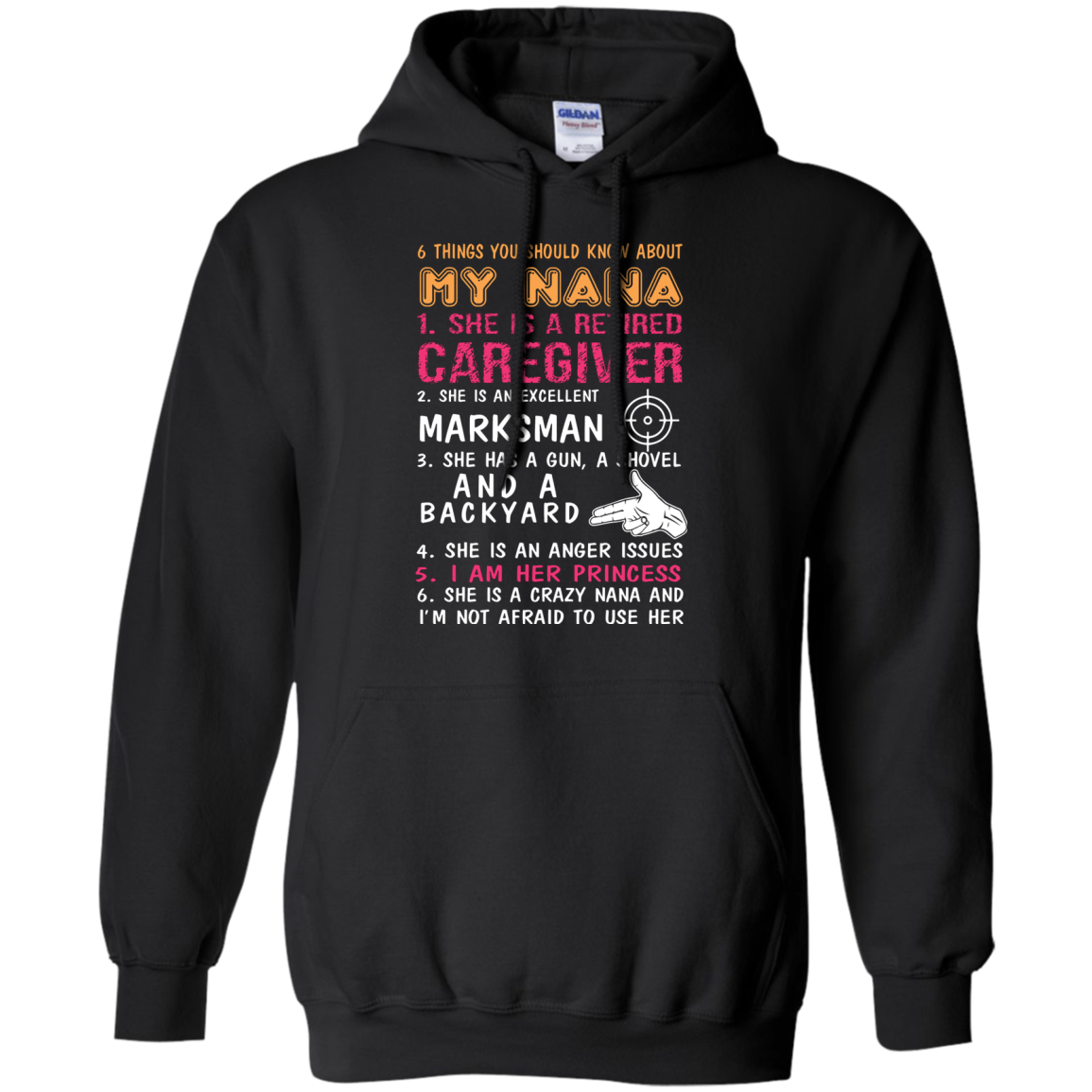 Family T-Shirt 6 Things You Should Know About My Nana Black