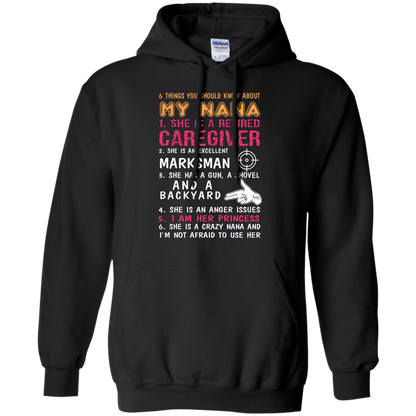 Family T-Shirt 6 Things You Should Know About My Nana Black
