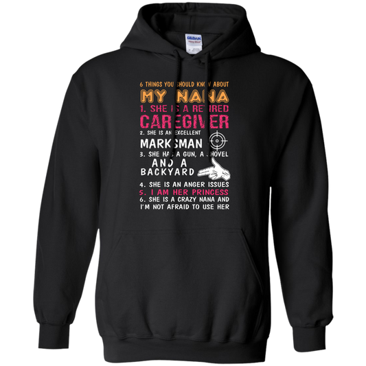 Family T-Shirt 6 Things You Should Know About My Nana Black