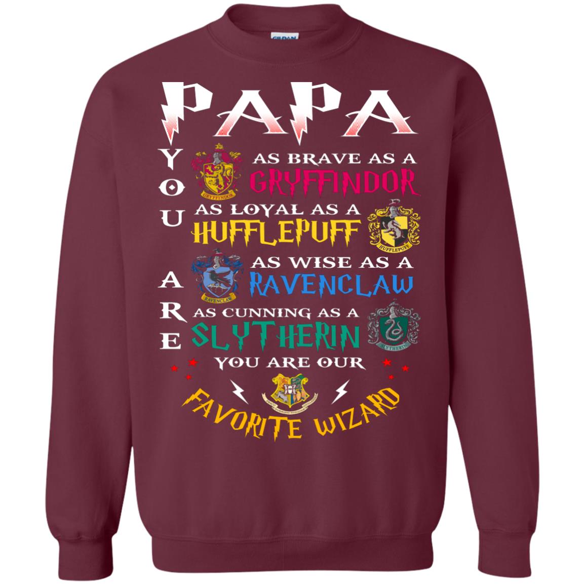 Papa Our  Favorite Wizard Harry Potter Fan T-shirtG180 Gildan Crewneck Pullover Sweatshirt 8 oz.