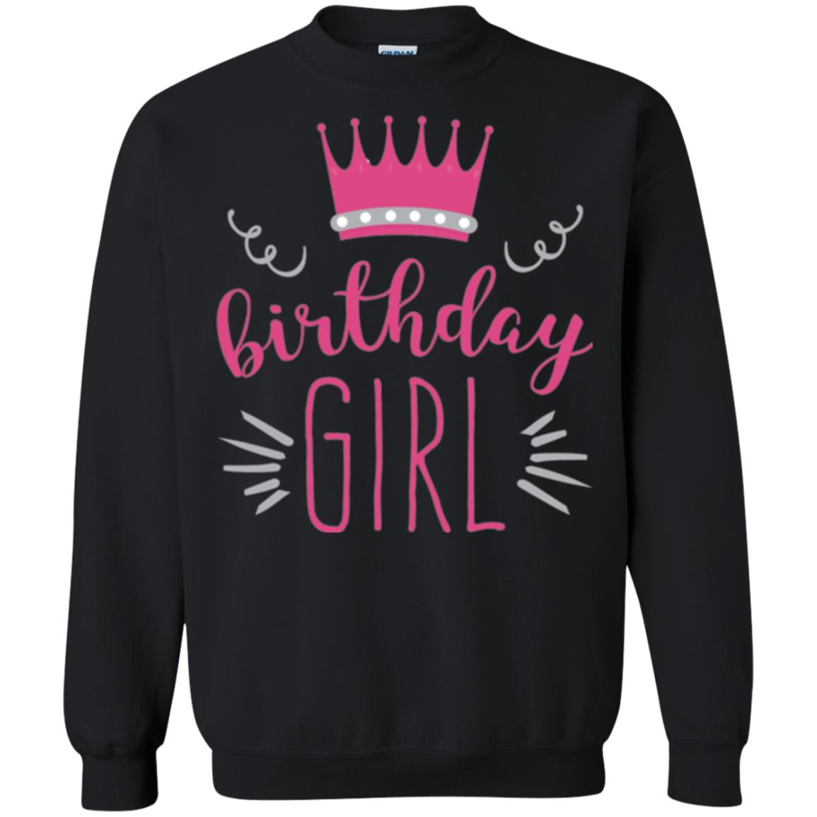 Tiara Crown T-shirt Girl_s Youth Birthday Princess T-shirt Black