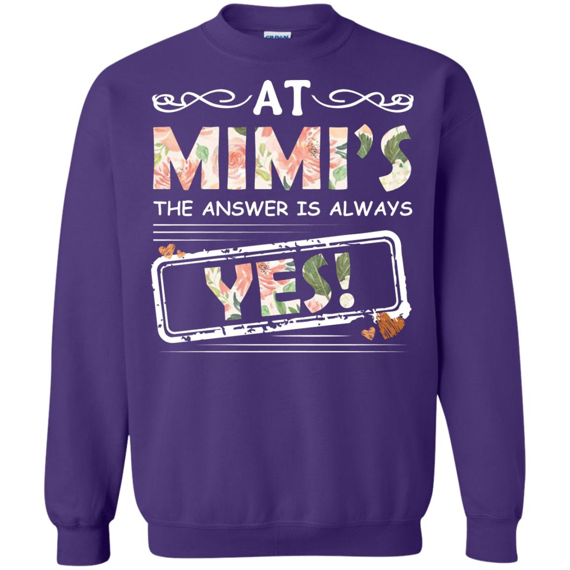 At Mimi_s The Answer Is Always Yes Mimi Shirt For Grandkids Purple