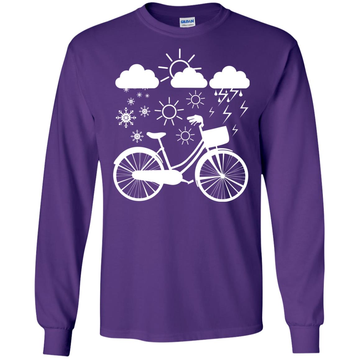 Bicycle All Weather Cyclist T-shirt For Bicycle Lover Purple