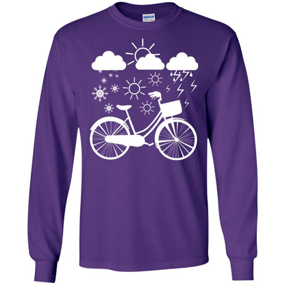 Bicycle All Weather Cyclist T-shirt For Bicycle Lover Purple
