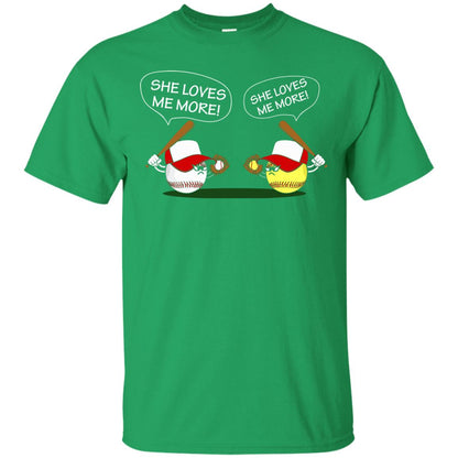 She Loves Me More Baseball Or Softball Shirt Irish Green