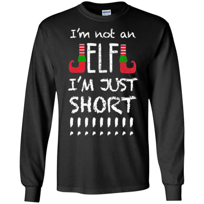 Christmas T-shirt I_m Not An Elf I_m Just Short Black