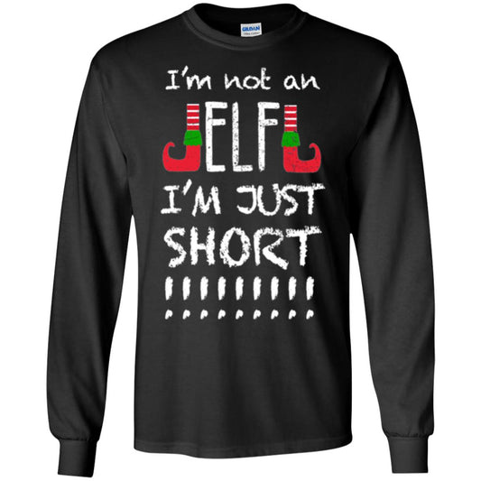 Christmas T-shirt I_m Not An Elf I_m Just Short Black