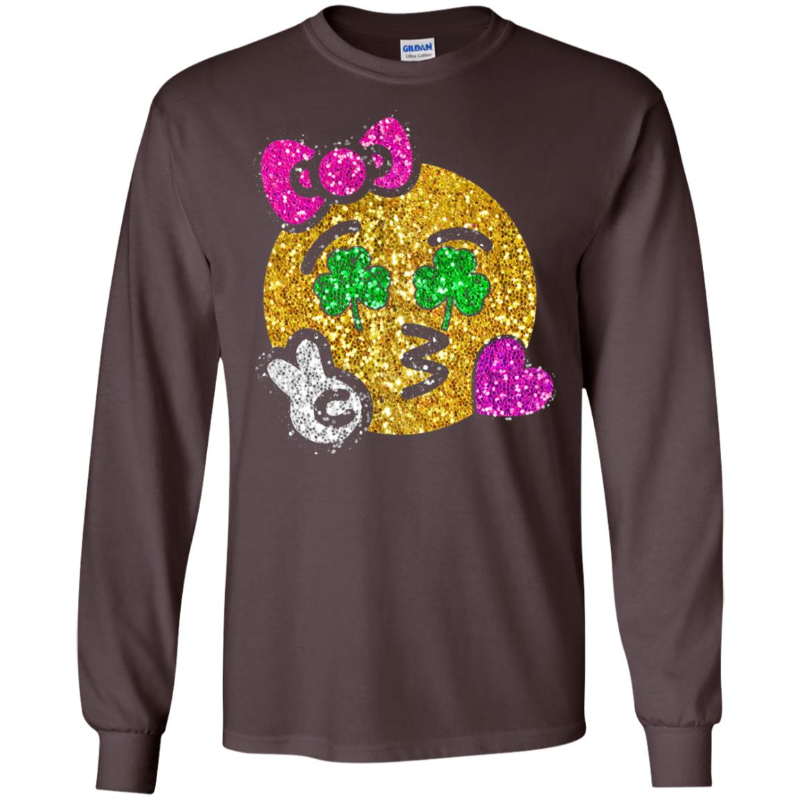 Emoji Kiss Heart Princess St. Patrick_s Day T-shirt Dark Chocolate