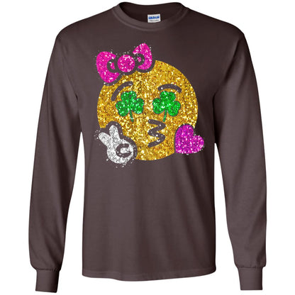 Emoji Kiss Heart Princess St. Patrick_s Day T-shirt Dark Chocolate