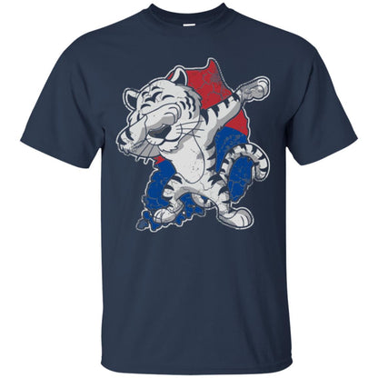Dabbing White Tiger South Korea Flag T-shirt Navy